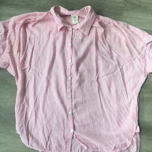 RED & WHITE STRIPPED COLLAR TEE